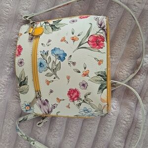 Vintage floral leather purse